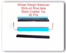 90 pcs 90oz 1oz Blue Tape Black Coated Adhesive wheel Weight Balance Lead Free