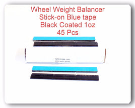 45 pcs 45oz 1oz Blue Tape Black Coated Adhesive wheel Weight Balance Lead Free