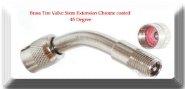  1 Kit Brass 135 Degree Tire Valve Stem Extension Chrome coated 