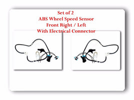 Set 2 ABS Wheel Speed Sensor W/ Connector Front-Right & Left Fits: Chevrolet GMC