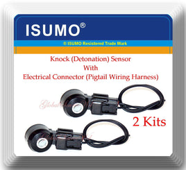 2 Pieces Knock Detonation Sensor W/Connectors  Fits Infiniti Mazda Nissan Subaru