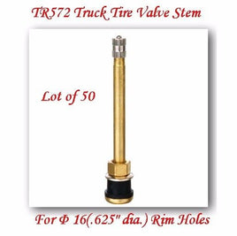 50 X TR572 Truck Tire Valve Stem For Wheels 22.5 /24.5 For Rim Φ.625".Holes L:4"