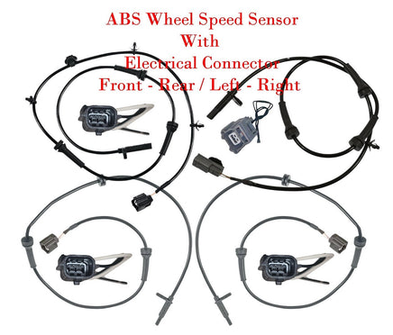 4x ABS Wheel Speed Sensor & Connector Front Rear L/R Fits: JX35 QX Pathfinder