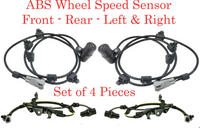 4 X ABS Wheel Speed Sensor & Connectors  Front-Rear L/R Fits:Sequoia 2001-2007