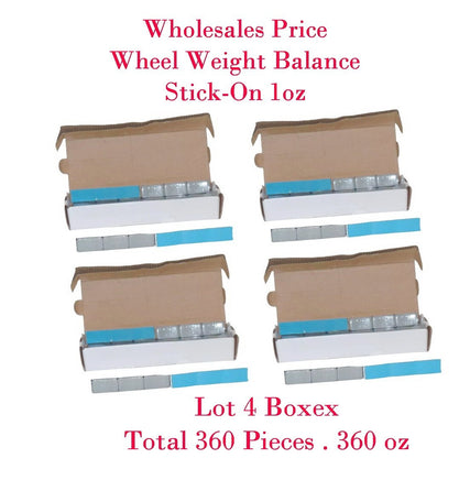 4 Box of 90 PC 1oz Stick on Wheel Weight Balance 30 Strips Total 360 oz . 360 Pc