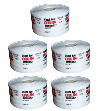 2500 Oil Change Stickers Roll Reminder Sticker Non Branded(5Roll of 500 sticker)