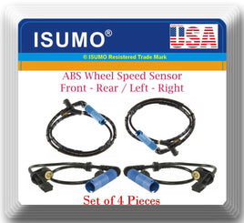 Set of 4 ABS Wheel Speed Sensor Rear Left & Right Fits: Z4 2003-2008 