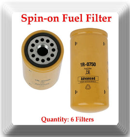 Lot of 6 Fuel Filter 1R0750 Fits:Freightliner Kenworth Ford trucks W/ CAT Engine