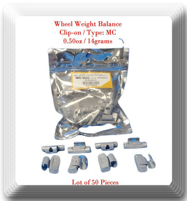 50 Pcs CLIP-ON Wheel Weight Balance MC Type 0.50oz 1/2oz For All Type Alloy Rims