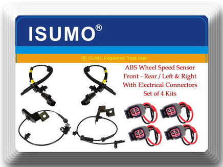 4 ABS Wheel Speed Sensor W/Connectors Front-Rear Left & Right Fits: Fusion MKZ