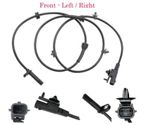 2 x ABS Wheel Speed Sensor & Connectors Front-L/R Fits: Infiniti Q50 Q60 14-22