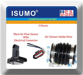 3Pcs Air Cleaner Intake hose & Mass Air Flow Sensor W/Connector Fit:Lexus Toyota