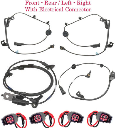 4 ABS Wheel Speed Sensor Front Rear Left Right W/Connector For Lancer Outlander