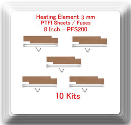 10 Replacement Heating Element 3mm+ 10 PTFI Sheet for Impulse Sealer 4" PFS100