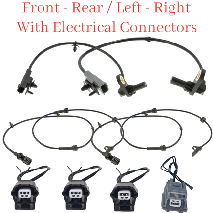 4ABS Wheel Speed Sensor & Connector Front-Rear L/R For Infiniti Q50 Q60 Nissan Z