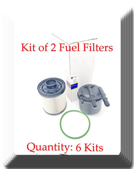 Lot of 6 Kits 2 Pcs Fuel Filter FOR FD4626 Fits : F650, F750  2017-2024 V8 6.7L