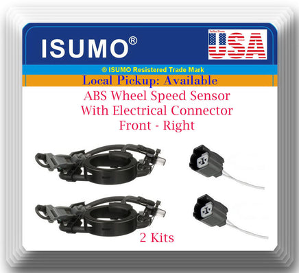 2 x ABS Wheel Speed Sensor W/Connector Front L/R Fits Chevrolet GMC Isuzu