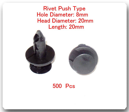 500 Pc 6503598 Rivet-Push Type-Hole Diameter:8mm-Head Diameter:20mm-Length: 20mm
