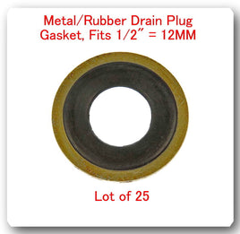 25 PCS DP7408  Metal & Rubber GM Oil Drain Washer Gasket 12mm (Black)GM 14090908