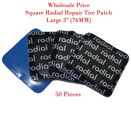 50 pc Square Radial Tire Repair Patch High Quality Large 3" (76MM)