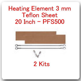 2 Heating Elements 3mm+ 2 PTFI Sheets For Impulse Sealer 20" / 500 mm PFS500