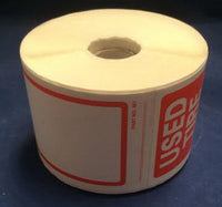 Tire Label - USED TIRE 4 ROLL OF 250 STICKERS 6" X 2.5" Total 1000 Stickes