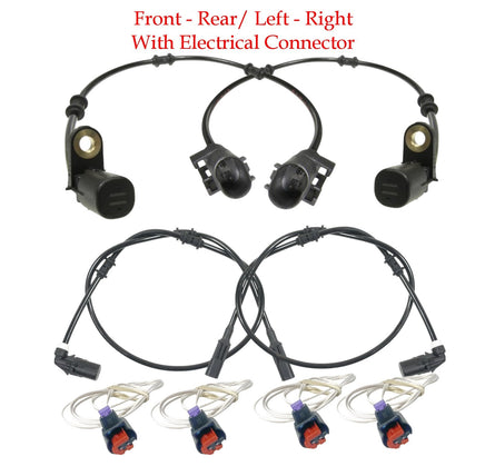 4x ABS Wheel Speed Sensor & Connector Front Rear For ML320 ML430 ML500 ML55 AMG