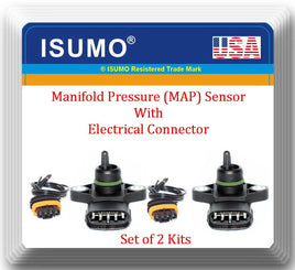 Set of 2 MAP Sensor W/ConnectorFits:GenesisG70 G80 G90 K900 Stinger