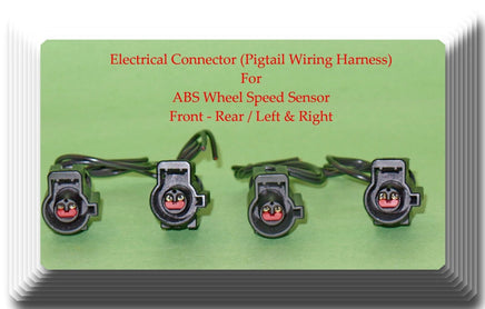 4 X Electrical Connectors of ABS Wheel Speed Sensor ALS528 /ALS533 Front-Rear