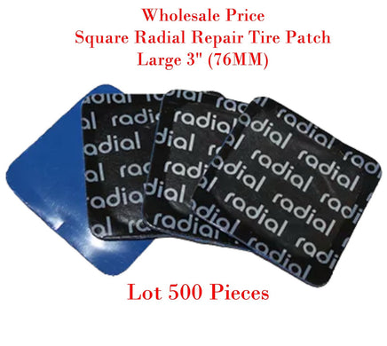 500 pc Square Radial Tire Repair Patch High Quality Large 3" (76MM)