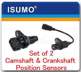 Set of 2 Camshaft & Crankshaft Position Sensor Fits: Dodge Hyundai Kia I4 1.6L