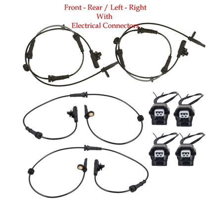 4x ABS Wheel Speed Sensor & Connector L/R Front Rear For Nissan Altima 2019-2024