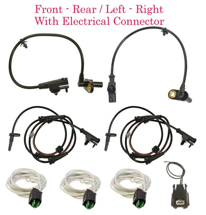 4x ABS Wheel Speed Sensor & Connectors Front Rear L/R Fits Nissan 370Z 2010-2019