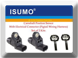 Set 2 Camshaft Position Sensor W/ Connectors Fits:Acura RDX RSX TSX Civic CR-V 