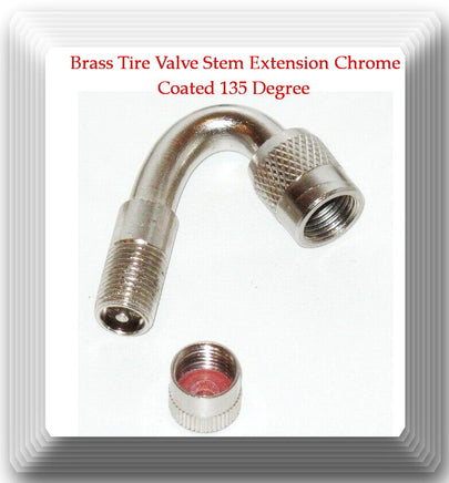 1 Kit Brass Tire Valve Stem Extension Chrome coated 135 Degree