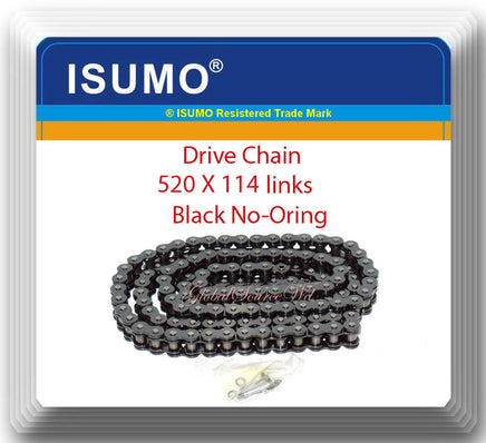 Non O-Ring Drive Chain Black 520 x114 520 Pitch 114 Links Fits: Honda Kawazaki &