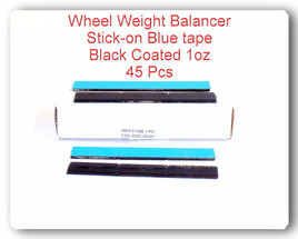 45 pcs 45oz 1oz Blue Tape Black Coated Adhesive wheel Weight Balance Lead Free