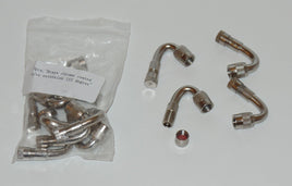 10 Kits Brass Tire Valve Stem Extension Chrome coated 45 Degrees