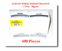 400 Pcs ZN CLIP-ON Wheel Weight Balance 1.75 oz  50g AW175 Zing -Lead Free