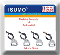 4 Kits Electrical Pigtail Wire Harness Connector of Ignition Coil For UF-326