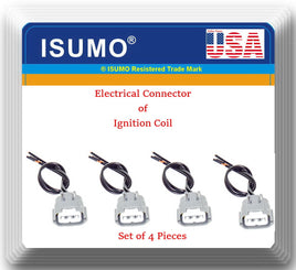 4 Kits Electrical Pigtail Wire Harness Connector of Ignition Coil For UF-326