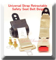 (2 Kits ) Universal Strap Retractable Car Trucks Seat Belt Beige 2 Point