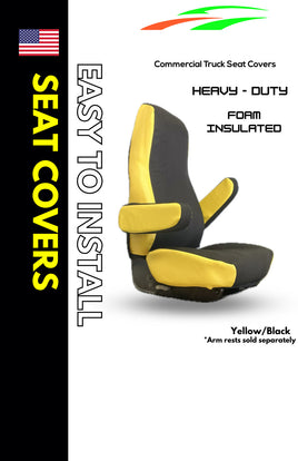 Universal Fit Seat Cover for Petersbuilt, Kenworth & Volvo Truck - Yellow/Black