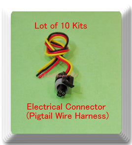 (Lot of 10) 3 Wire Electrical Connector Pigtail Wire Harness 417 Multi Purpose
