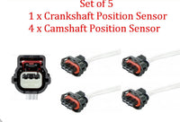 Set 5Kits Camshaft /Crankshaft position Sensor W/Connector Fits:GM Vehicles Saab