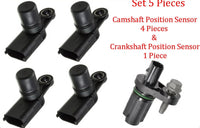 Set 5Kits Camshaft /Crankshaft position Sensor W/Connector Fits:GM Vehicles Saab