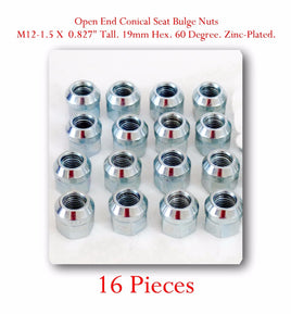 16 Pieces LUG NUTS OPEN END BULGE ACORN M12-1.50 Tall 0.827" / 21mm