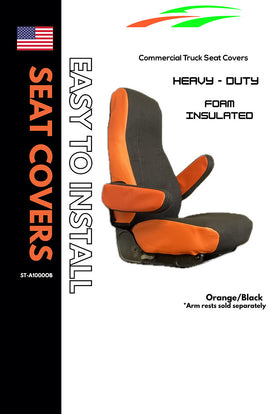 Universal Fit Seat Cover for Freightliner & International Truck - Orange/Black