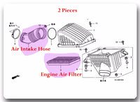 2 Pcs Engine Air Intake Hose & Air Filter Fits: Honda Odyssey 2005-2006 V6-3.5L