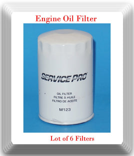 6 x Oil Filter Service Pro M123 Fits:Buick Cadillac Chevolet GMC Isuzu Saturn